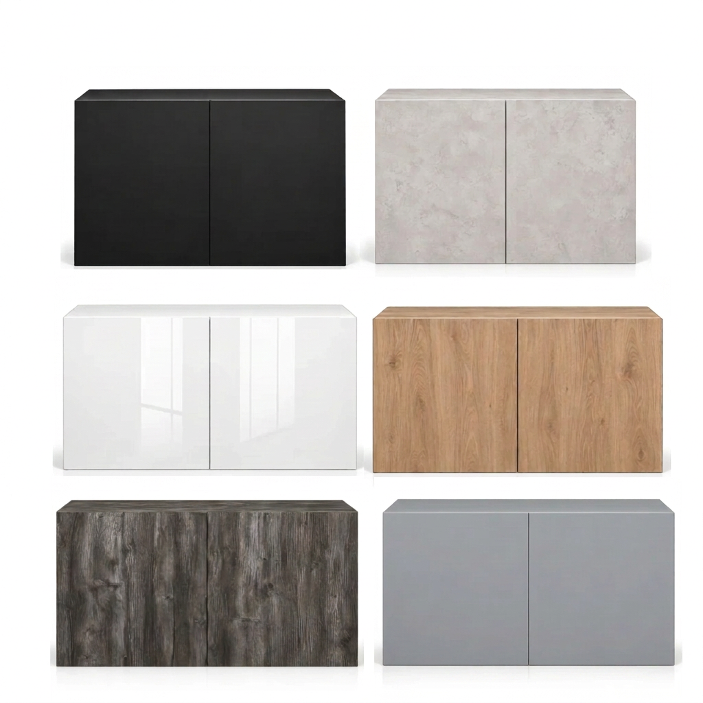 6 aquarium cabinets on white background
