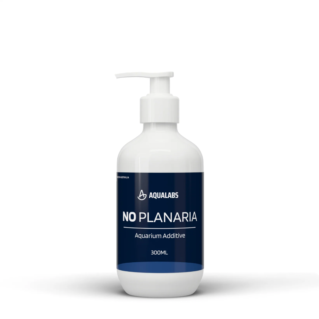 White Bottle of No planaria with blue label
