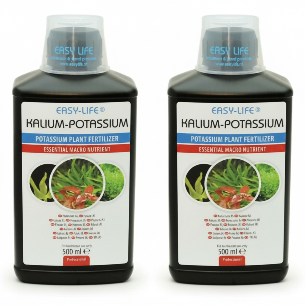 Two bottles of Easy-Life Kalium-Potassium plant fertilizer on a white background