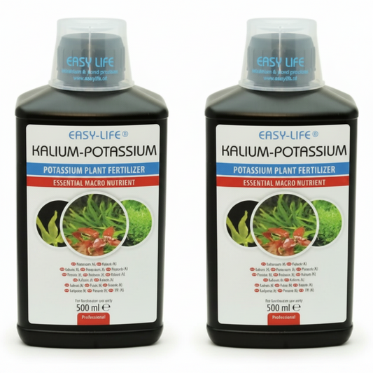 Two bottles of Easy-Life Kalium-Potassium plant fertilizer on a white background