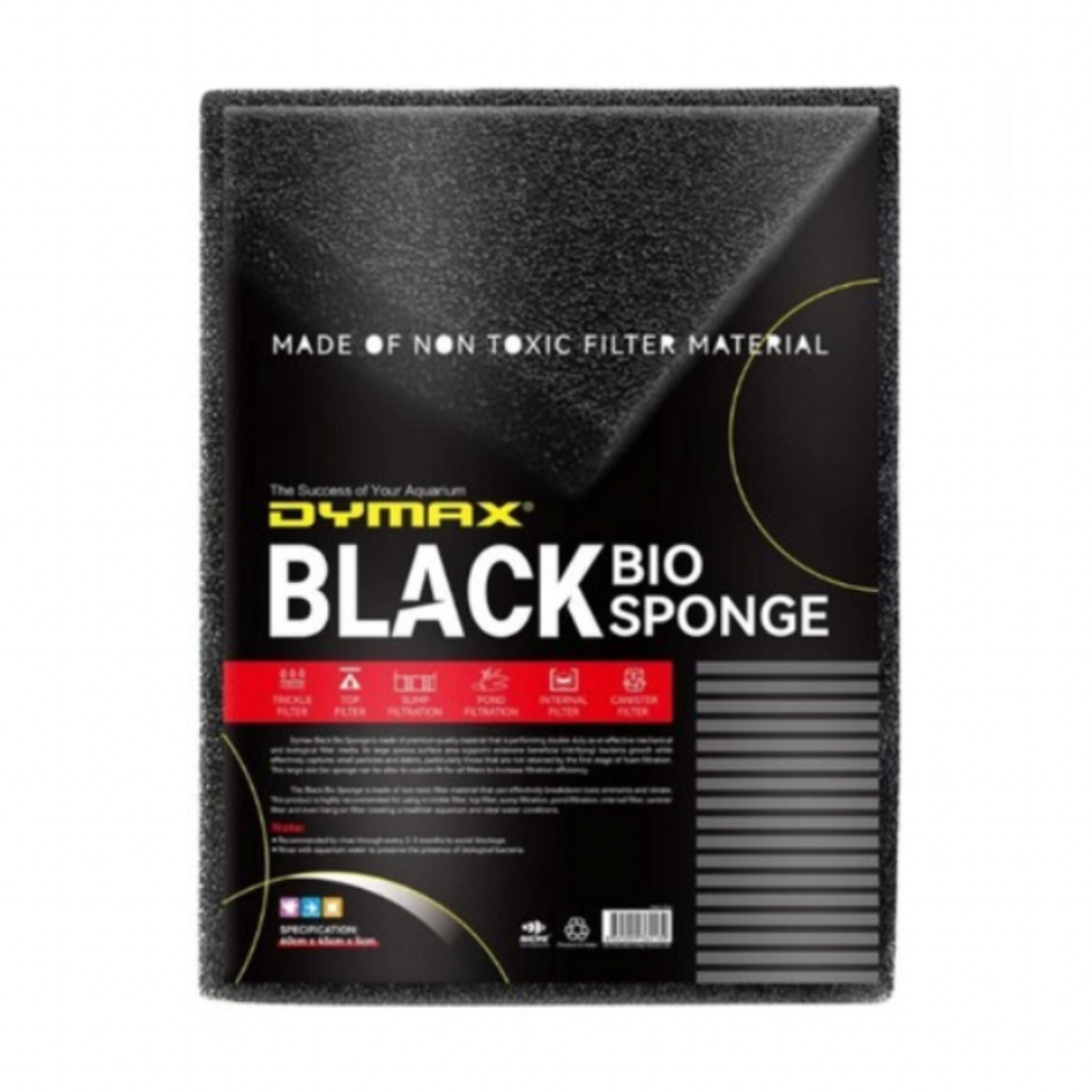 DYMAX BLACK THICK/LARGE BIO SPONGE – (60CMx45CMx5CM)