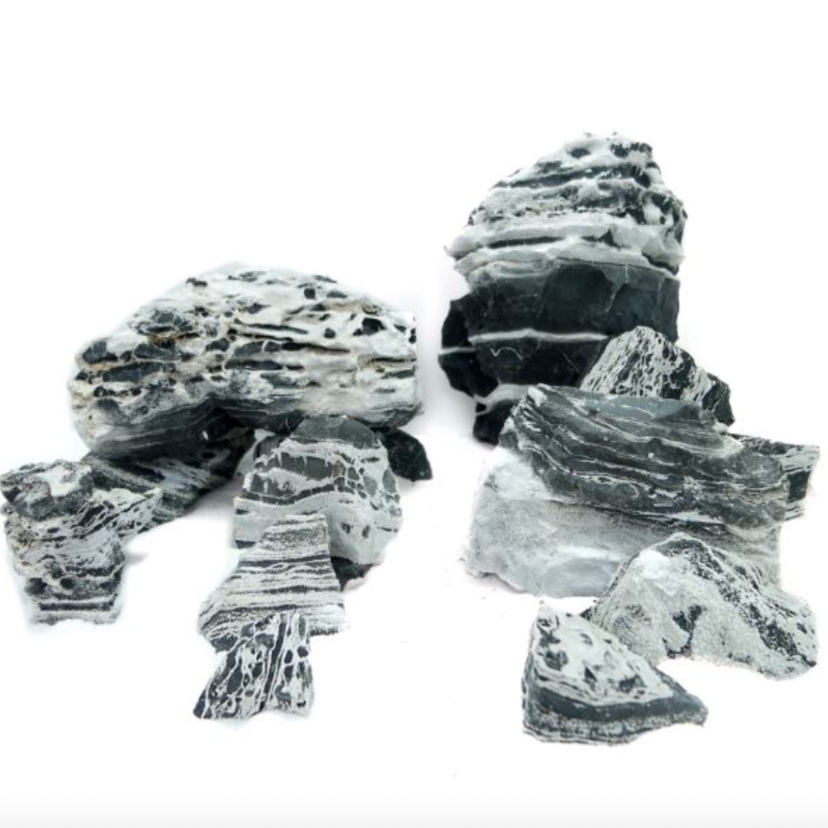WYLD Scapes - Black and White Layer Rock per 100g