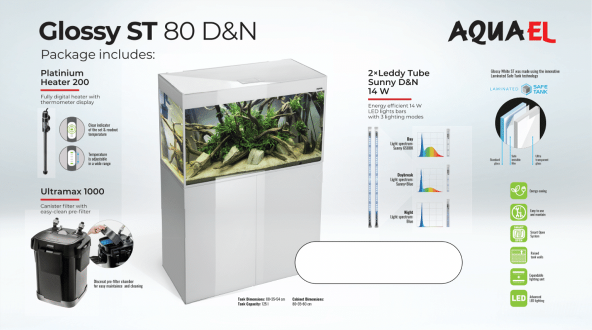 Aquael Glossy ST Aquarium Set