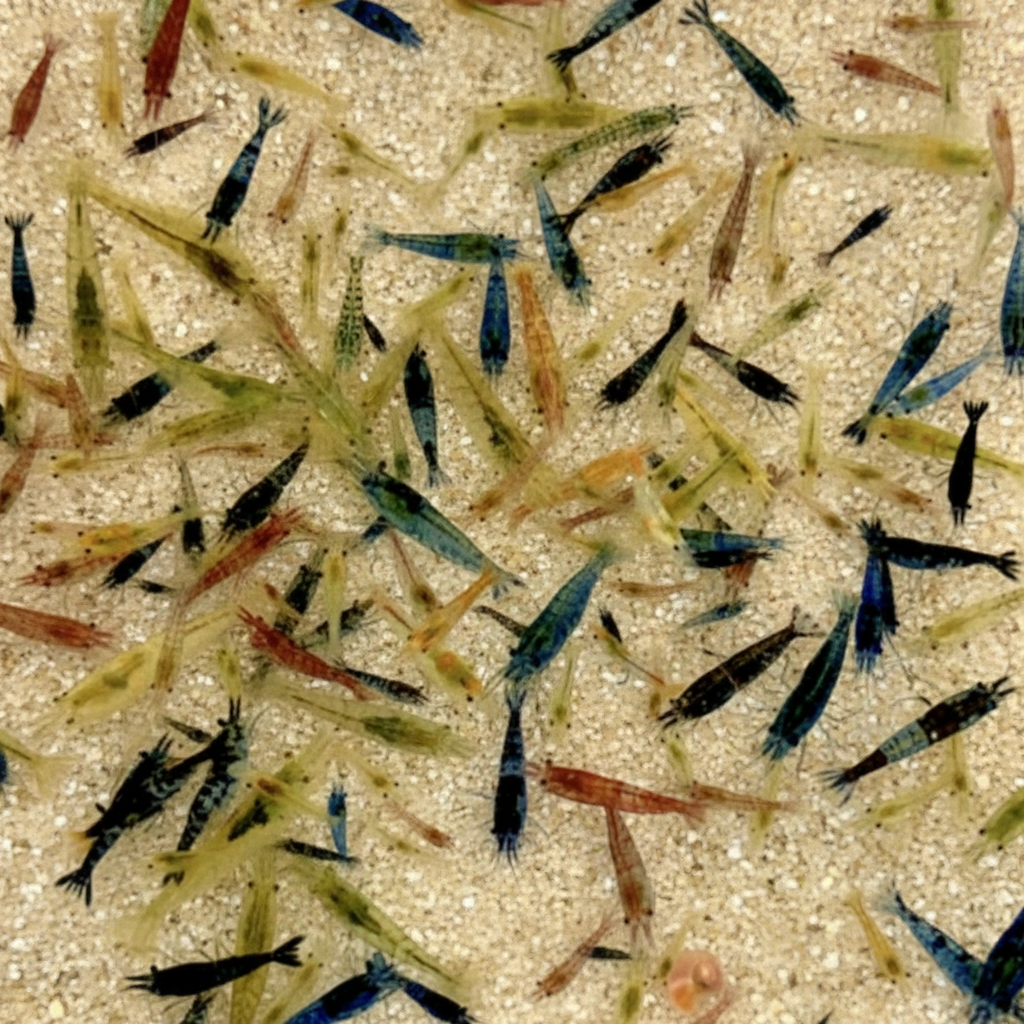 Colourful variety of cherry shrimp